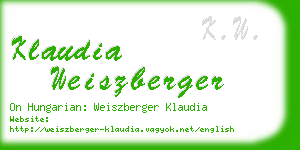 klaudia weiszberger business card